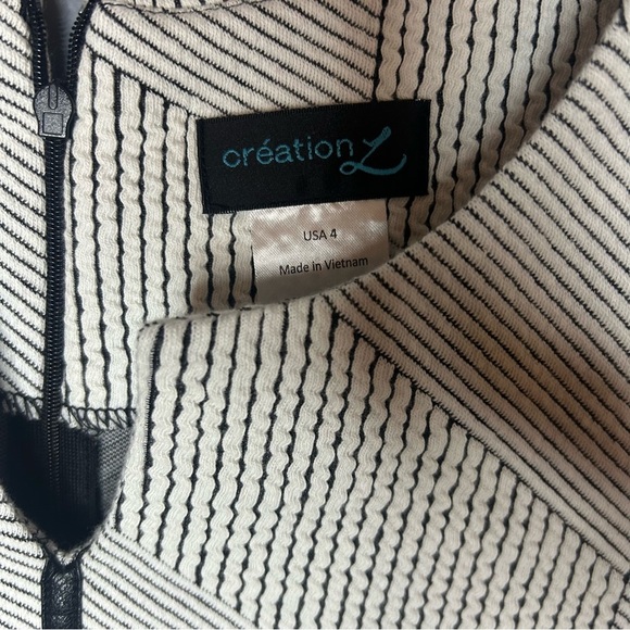 Creation L dress geometric faux leather white black size 4 - Picture 13 of 14